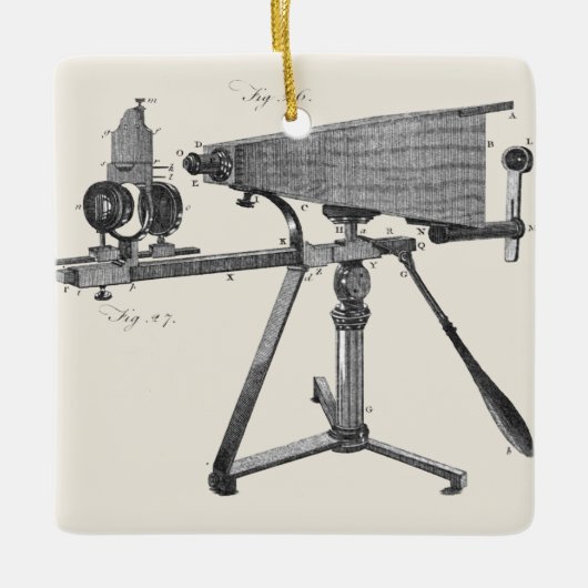 Ornement En Céramique Microscope du XVIIIe siècle Antique Science INSTRU (Devant)