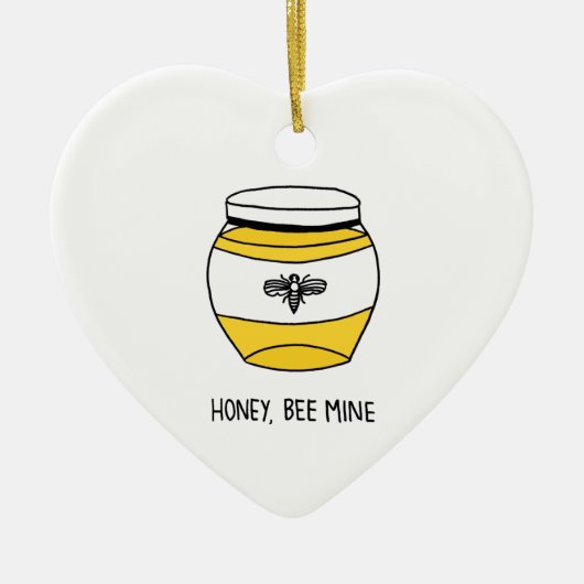 Ornement En Céramique Miel, mienne d'abeille (Devant)