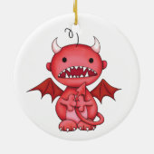 Ornement En Céramique mignon petit diable (Dos)