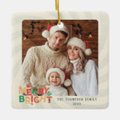 Ornement En Céramique mignon rétro amis famille fête (Devant)