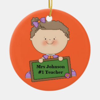 Ornement En Céramique Mignonne Cartoon Student Holding Chalkboard #1 Ens