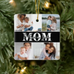 Ornement En Céramique Mignonne JE T'AIME MOM Fête des Mères Photo<br><div class="desc">Mignonne I Love You Mother's Day Photo Christmas Ornament présente quatre de vos photos préférées avec le texte "I love you Mom" dans la typographie blanche moderne. Conçu par ©Evco Studio www.zazzle.com/store/evcostudio</div>