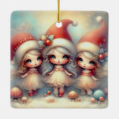 Ornement En Céramique Mignons anges de Noël Animés (Dos)