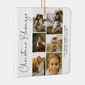 Ornement En Céramique Minimal Christmas Blessings Script Family 6 Photos (Droite)