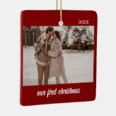 Ornement En Céramique Minuscules mariés élégants Premier Noël 2 Photo (Droite)