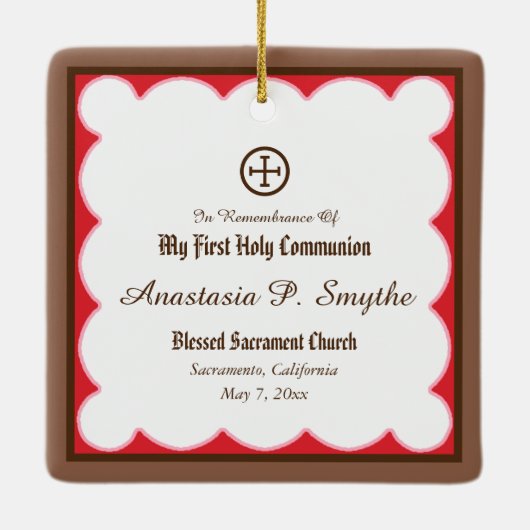 Ornement En Céramique Miracle de Bl. Imelda Lambertini (VVP 010) (Dos)