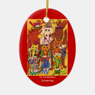 Ornement En Céramique Mise en tambour de 12 batteurs
