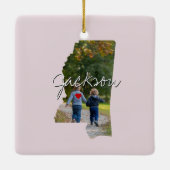 Ornement En Céramique Mississippi State Photo insert and town name (Dos)