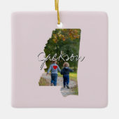 Ornement En Céramique Mississippi State Photo insert and town name (Devant)