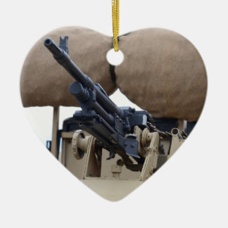 Ornement En Céramique Mitrailleuse et armure vintage