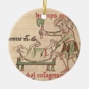 Ornement En Céramique Mme 54. f.6r novembre : Tuant le porc, d'un Cist