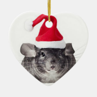 Ornement En Céramique Modèle adorable de Père Noël de chinchilla