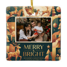 Modèle de Noël photo Merry and Bright 2 Moderne