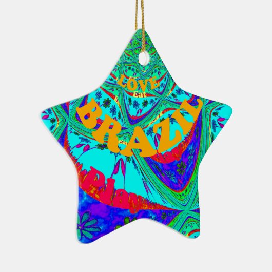 Ornement En Céramique Modèle floral dynamique : Hommage brésilien Manger (Droite)