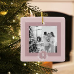 Ornement En Céramique Modèle moderne | Photo de famille | Initiale<br><div class="desc">Modèle moderne | Photo de famille | Initiale</div>