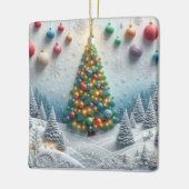 Ornement En Céramique Modern Christmas Tree Embossed Forest  (Gauche)