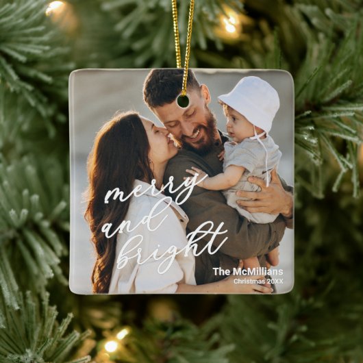 Ornement En Céramique Modern Merry and Bright Minimalist Simple (Arbre)