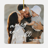 Ornement En Céramique Modern Merry and Bright Minimalist Simple (Dos)