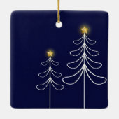 Ornement En Céramique Modern Navy Christmas Tree Graphic (Dos)