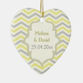 Ornement En Céramique Modern yellow, grey, ivory chevron pattern custom (Droite)