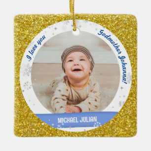 Ornement En Céramique Moderne 2 Photos Baby Boy 1er Noël Godmère