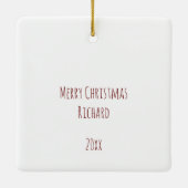 Ornement En Céramique Moderne Meilleur Chat Papa Jamais Photo Noël (Dos)