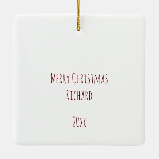 Ornement En Céramique Moderne Meilleur Chat Papa Jamais Photo Noël (Dos)