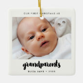 Ornement En Céramique Moderne Notre premier Noël en tant que grands-pare (Devant)