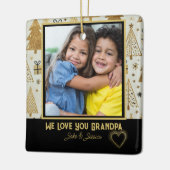 Ornement En Céramique Moderne Nous t'aimons grand-père Noir et Or (Gauche)