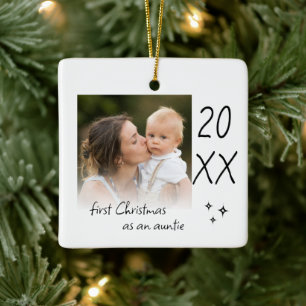 Ornement En Céramique Moderne Première Noël En Tant Que Tante Photo