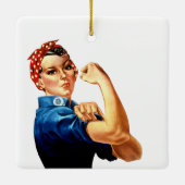 Ornement En Céramique Moderne Rosie le Riveter (Dos)