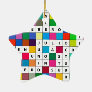 Ornement En Céramique Mois espagnols de mots croisé d'ornement de