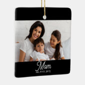 Ornement En Céramique Mom Established Black White Script Photo Ceramic O (Droite)