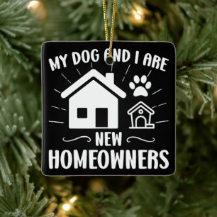 Ornement En Céramique Mon chien et moi sommes propriétaires de nouvelles