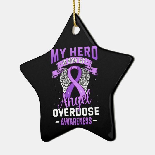 Ornement En Céramique Mon héros est maintenant mon ange surdose soutien (Gauche)