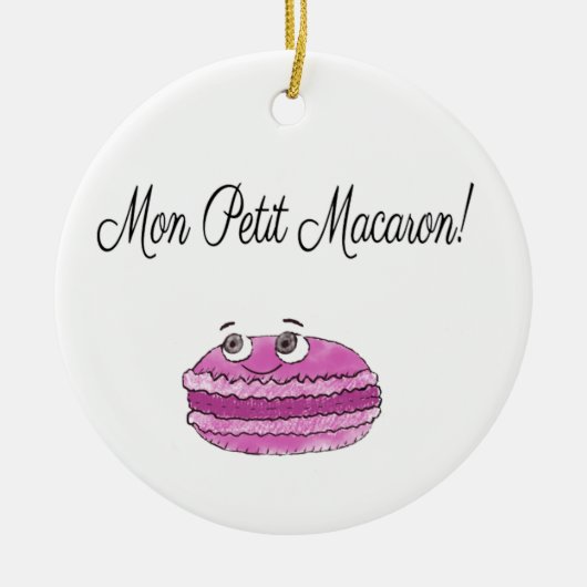 Ornement En Céramique Mon Petit Macaron (Devant)
