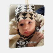 Ornement En Céramique Mon premier Noël Bleu Tiny DOTS Baby Boy Photo (Droite)