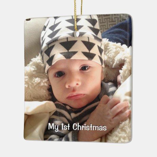 Ornement En Céramique Mon premier Noël Bleu Tiny DOTS Baby Boy Photo (Gauche)