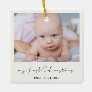 Ornement En Céramique Mon premier Noël pour bébé minimaliste