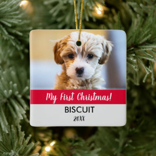 Ornement En Céramique Mon premier Noël Puppy Photo Année Fête