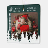 Ornement En Céramique Mon premier Noël, Statistiques de naissance (Gauche)