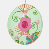 Ornement En Céramique Mon XOXO Little Princess Floral Art Design d'impre (Gauche)