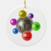 Ornement En Céramique Monde des ordinateurs (Dos)