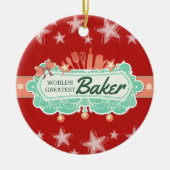 Ornement En Céramique Mondes plus grand boulanger culinaire de Noël orna (Devant)