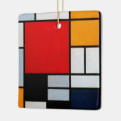Ornement En Céramique Mondrian - Composition avec grand plan rouge (Gauche)