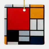 Ornement En Céramique Mondrian - Composition avec grand plan rouge (Dos)