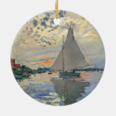 Ornement En Céramique Monet Sailboat Français Impressionnisme Art classi (Dos)