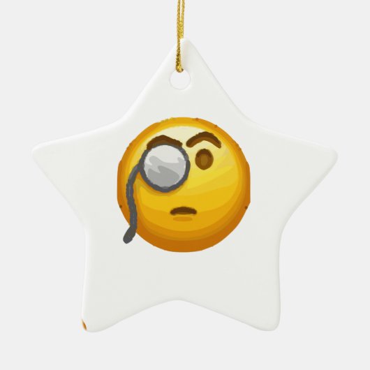 Ornement En Céramique monocle émoji (Devant)