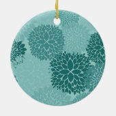 Ornement En Céramique Monogramme de fleurs minty (Dos)