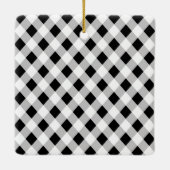 Ornement En Céramique Monogramme de Jacquard noir et blanc rustique (Dos)